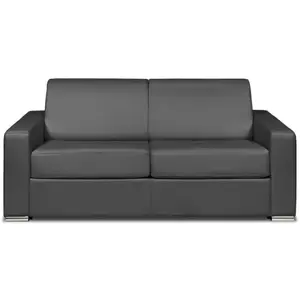 Vente-Unique Canapé 3 places convertible express cuir de buffle gris - Couchage 140 cm - Matelas 22 cm - CALITO