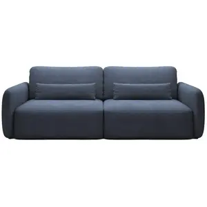 Vente-Unique Canapé 3 places convertible en tissu texturé bleu marine VOPOZA pas cher