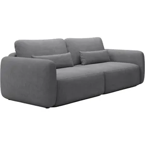 Vente-Unique Canapé 3 places convertible en tissu texturé gris VOPOZA pas cher