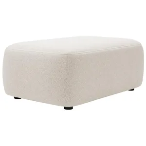 Vente-Unique Pouf en tissu texturé crème DAVISO pas cher