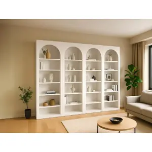 Vente-Unique Lot de 4 bibliothèques avec 6 niches - Blanc - CYMORA pas cher
