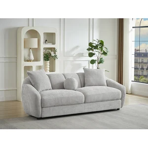 Vente-unique.com Canapé 3 places en tissu texturé gris clair NAFEKI pas cher
