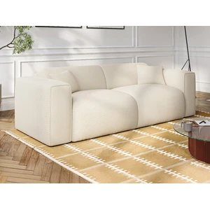 Vente-Unique Canapé 3 places convertible express en velours côtelé beige - Matelas 16 cm avec mémoire de forme POGNIA pas cher