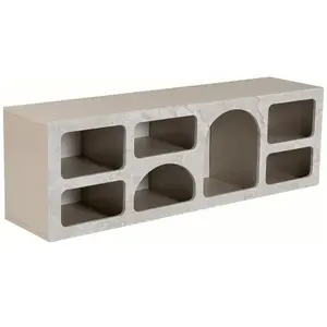 Vente-unique.com Meuble TV avec 7 niches - Effet marbre gris - LUELA pas cher