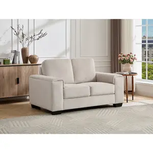 Vente-Unique Canapé 2 places en tissu texturé beige EMBAPO pas cher