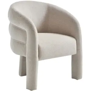Vente-Unique Fauteuil en tissu texturé beige ZELUVA pas cher