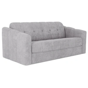 VENTE-UNIQUE Canapé 3 Places Convertible Express En Tissu Texturé Gris Clair - Couchage Lattes Larges 140 Cm - Matelas 18 Cm - Darielo pas cher