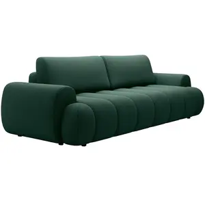 Vente-unique - Canapé 4 places convertible en tissu vert sapin fridora pas cher