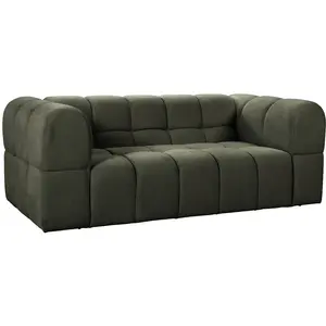 Vente-unique.com Canapé 2 places en tissu texturé vert kaki RIMALO pas cher