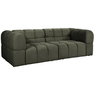 Vente-unique.com Canapé 3 places en tissu texturé vert kaki RIMALO pas cher