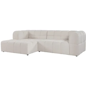 Vente-unique.com Canapé d'angle gauche en tissu texturé beige RIMALO pas cher