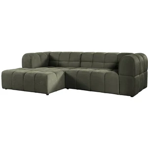 Vente-unique.com Canapé d'angle gauche en tissu texturé vert kaki RIMALO pas cher