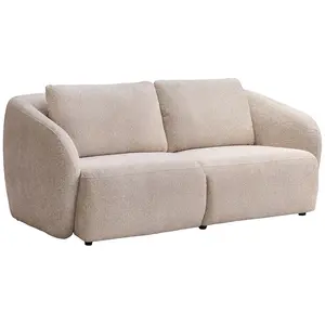 Vente-unique.com Canapé 2 places en tissu chenille beige LIRUNO pas cher