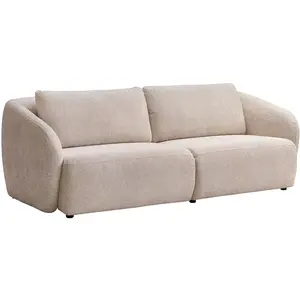 Vente-unique.com Canapé 3 places en tissu chenille beige LIRUNO pas cher