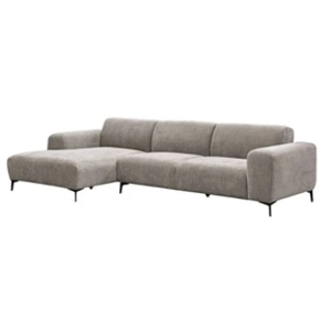 Vente-unique.com Canapé d'angle gauche en tissu texturé taupe SAPIGO pas cher