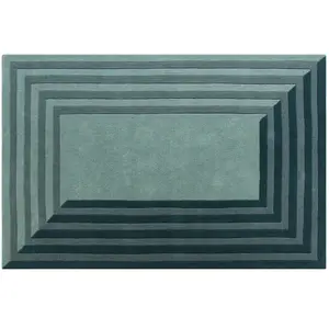 Vente-unique.com Tapis tufté 100% laine - 160 x 230 cm - Bleu canard - 2000g/m² - SILENE pas cher