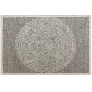 Vente-unique.com Tapis tufté 100% laine - 200 x 290 cm - Gris - 1800g/m² - NELUNE pas cher