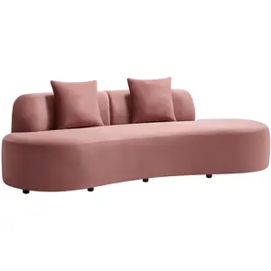 Vente-unique.com Canapé 3 places en velours rose BASILIANA pas cher