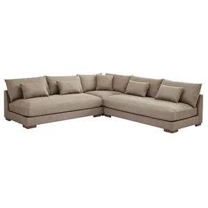 Vente-Unique Canapé d'angle réversible en tissu texturé taupe SPERONE pas cher