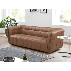 Vente-unique.com Canapé 3 places en cuir camel DUGORI pas cher