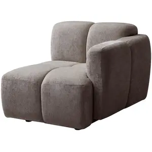 Vente-unique.com Fauteuil d'angle droit en tissu texturé taupe CARLIVI pas cher