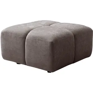 Vente-unique.com Pouf en tissu texturé taupe CARLIVI pas cher