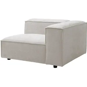 Vente-unique.com Fauteuil d'angle droit en tissu chenille beige RUZOLO pas cher
