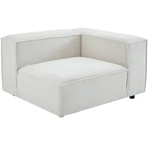 Vente-unique.com Fauteuil d'angle droit en velours côtelé beige RUZOLO pas cher