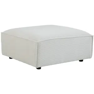 Vente-unique.com Pouf en velours côtelé beige RUZOLO pas cher