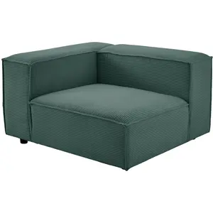 Vente-unique.com Fauteuil d'angle gauche en velours côtelé vert RUZOLO pas cher