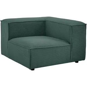 Vente-unique.com Fauteuil d'angle en velours côtelé vert RUZOLO pas cher