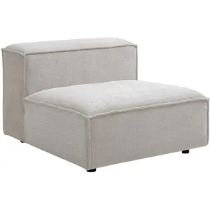 Vente-unique.com Fauteuil en tissu chenille beige RUZOLO pas cher