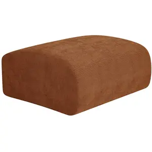 Vente-unique.com Pouf en velours côtelé fines côtes terracotta POGNI de Maison Céphy pas cher