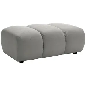 Vente-unique.com Pouf en tissu gris clair FRIDORA pas cher