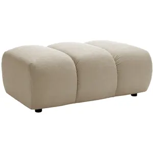 Vente-unique.com Pouf en tissu beige FRIDORA pas cher