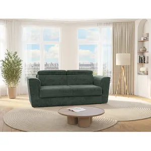 Vente-Unique Canapé convertible polyester 3 places vert pas cher