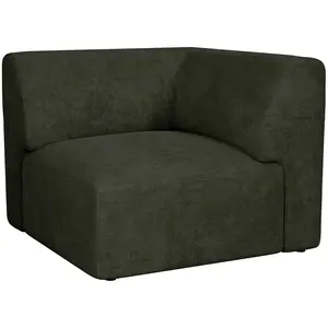 Vente-unique.com Module fauteuil d'angle en tissu vert POGNI de Maison Céphy pas cher