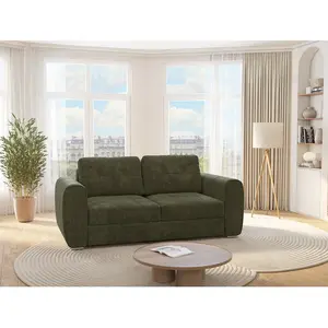 Vente-Unique Canapé convertible polyester 3 places vert pas cher