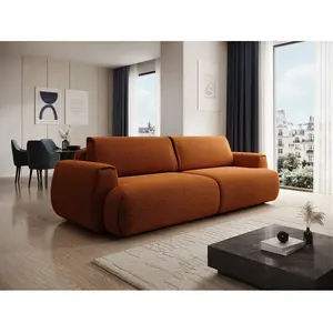 VENTE-UNIQUE Canapé 4 Places Convertible En Tissu Chenille Terracotta Monelia pas cher