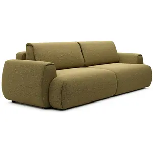 VENTE-UNIQUE Canapé 4 Places Convertible En Tissu Chenille Vert Olive Monelia pas cher