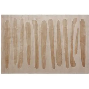 Vente-unique.com Tapis tissé à la main - 160 x 230 cm - Beige - 2200g/m² - BELLARIA pas cher