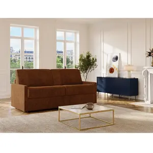 Vente-Unique Canapé convertible polyester 3 places terracotta pas cher
