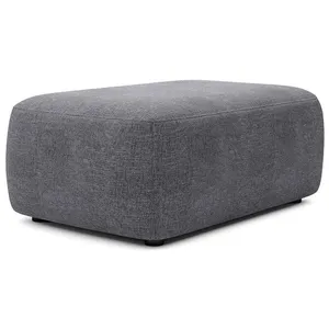 VENTE-UNIQUE Pouf En Tissu Texturé Gris Anthracite Daviso pas cher