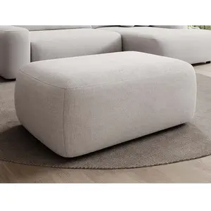 VENTE-UNIQUE Pouf En Tissu Texturé Beige Daviso pas cher