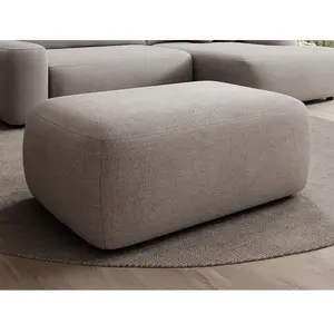 VENTE-UNIQUE Pouf En Tissu Texturé Taupe Daviso pas cher