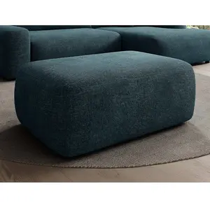 VENTE-UNIQUE Pouf En Tissu Texturé Bleu Daviso pas cher