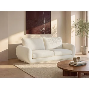 Vente-unique.com Canapé 3 places en tissu blanc cassé SIDORIO pas cher