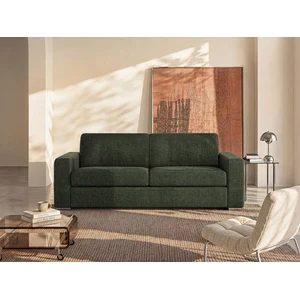 Vente-unique.com Canapé 4 places convertible express en tissu vert - Couchage 160 cm - Matelas 18 cm CALITO pas cher