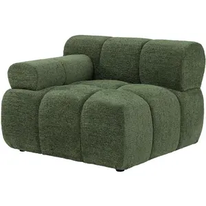 Vente-unique.com Fauteuil d'angle gauche en tissu chiné vert FACIVIL pas cher