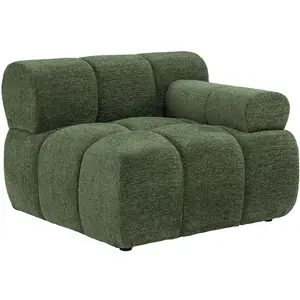 Vente-unique.com Fauteuil d'angle droit en tissu chiné vert FACIVIL pas cher